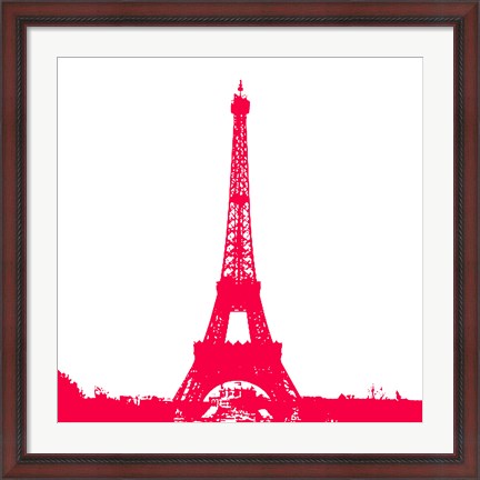Framed Red Eiffel Tower Print