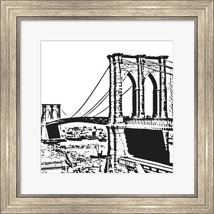Framed Black Brooklyn Bridge Print
