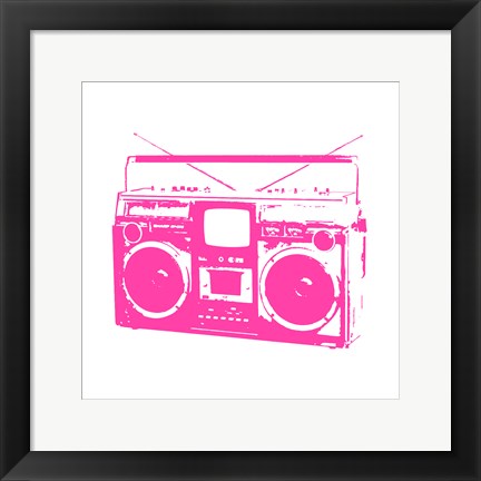 Framed Pink Boom Box Print