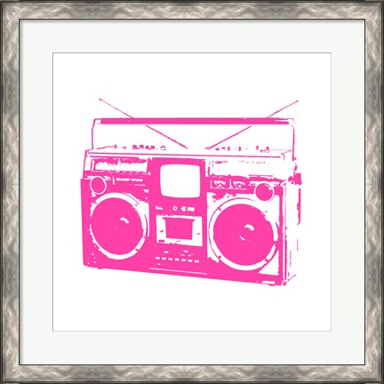 Framed Pink Boom Box Print