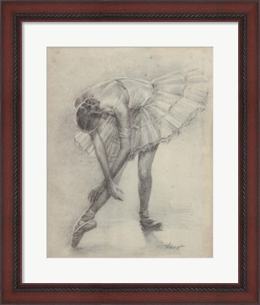 Framed Antique Ballerina Study II Print