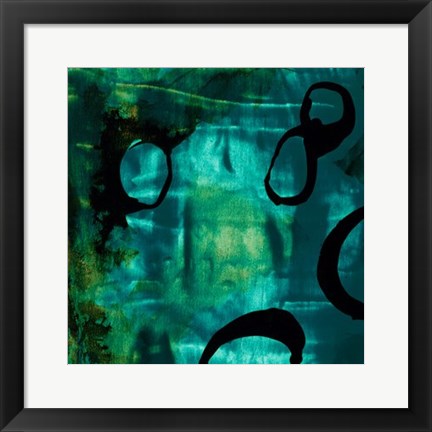 Framed Turquoise Element I Print