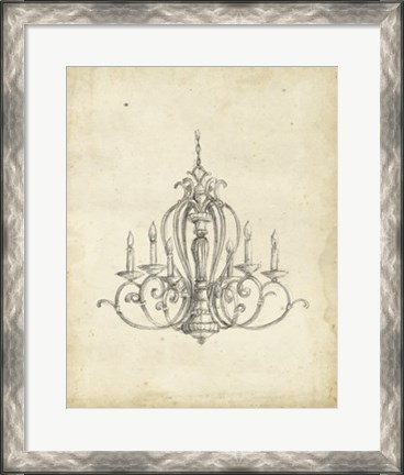 Framed Classical Chandelier I Print