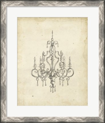 Framed Classical Chandelier III Print