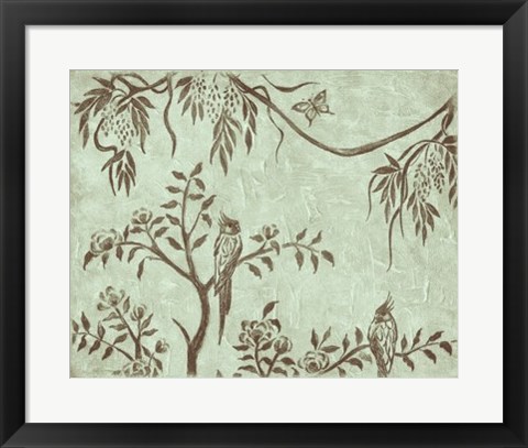 Framed Peaceful Garden I Print