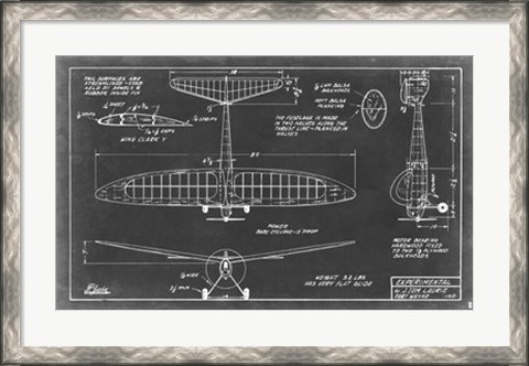 Framed Aeronautic Blueprint VI Print