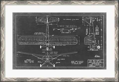Framed Aeronautic Blueprint VIII Print