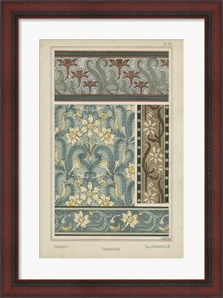 Framed Nouveau Floral Design VI Print