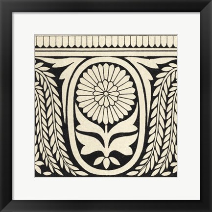 Framed Ornamental Tile Motif VIII Print