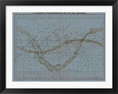Framed Celestial Planisphere Print