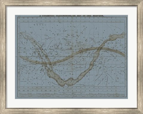 Framed Celestial Planisphere Print