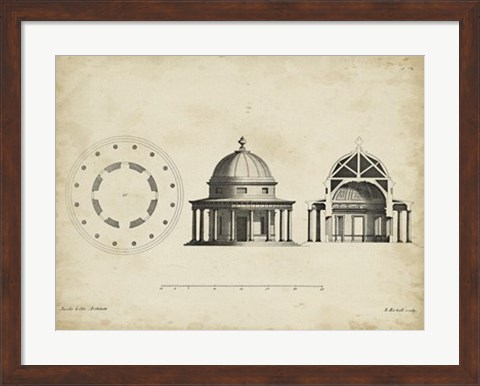 Framed Building Section and Plan II Print