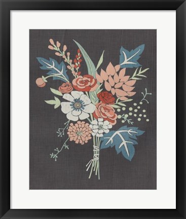 Framed Coral Bouquet I Print