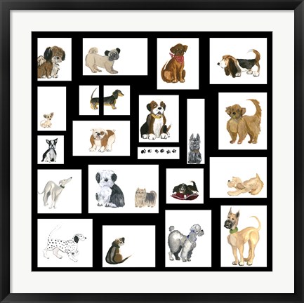 Framed Doggie Grid Print