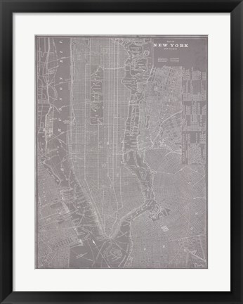Framed City Map of New York Print
