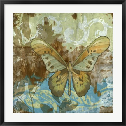 Framed Rustic Butterfly II Print