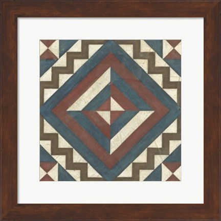 Framed Quilt Motif I Print