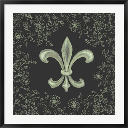 Framed Fleur de Lis - Black Print