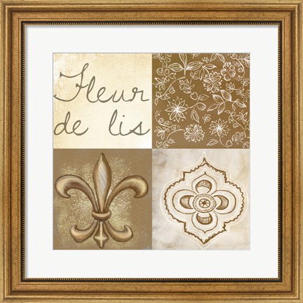 Framed Fleur de Lis Square Print