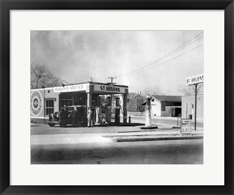 Framed Harlow&#39;s Service Station, Anaheim 1930 Print
