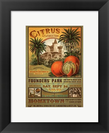 Framed 2011 Anaheim Citrus Celebration Print