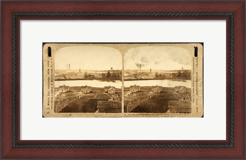 Framed Partial view of White Oak Cotton Mills. Greensboro, NC Print