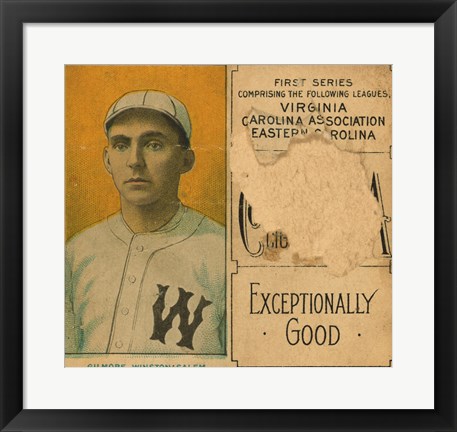 Framed Gilmore, Winston-Salem Team, Baseball Card Portrait Print