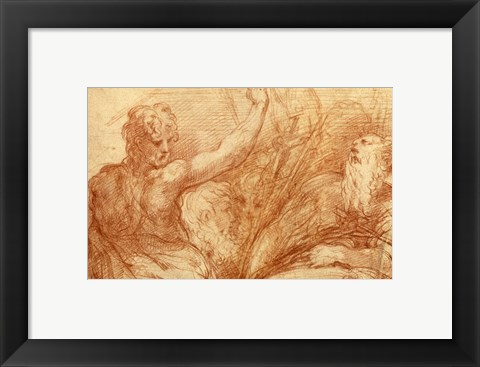 Framed Studies of Saints John the Baptist and Jerome Print