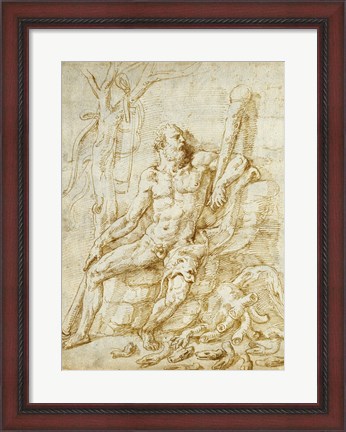 Framed Hercules Resting after Killing the Hydra Print