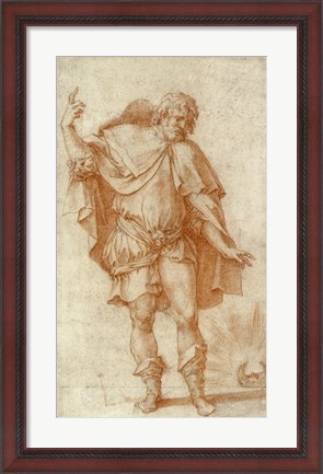 Framed Study of a Male Figure Print