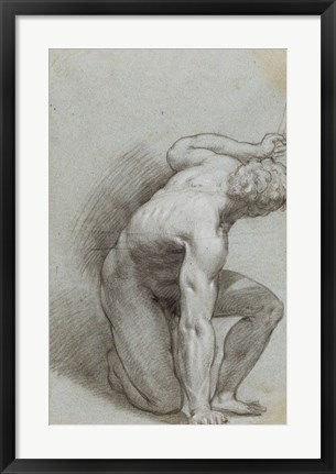 Framed Kneeling Figure Print