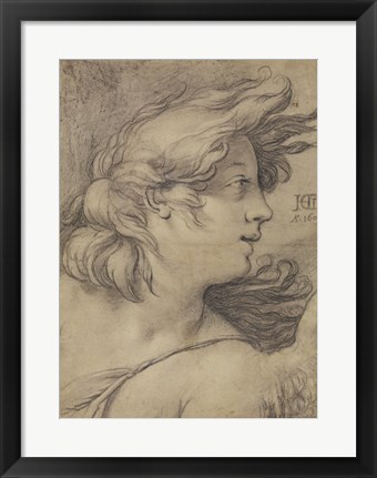 Framed Bust of an Angel Print