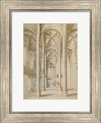 Framed Interior of a Gothic Church Print