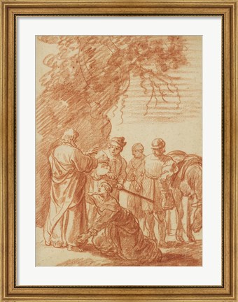 Framed Prophet Elisha and the Shunammite Woman Print