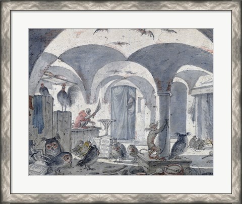Framed Enchanted Cellar with Animals Print