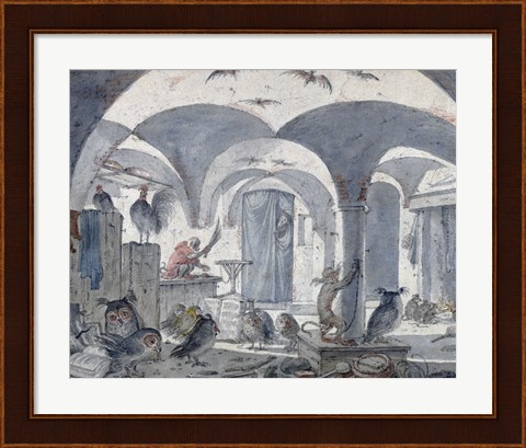 Framed Enchanted Cellar with Animals Print