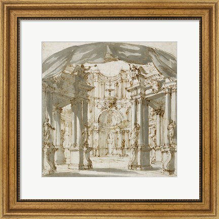 Framed Courtyard of a Palace: Project for a Stage Print