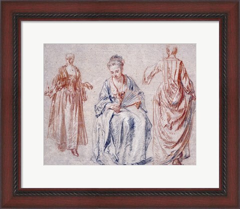 Framed Studies of Three Women Print