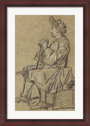 Framed Study of a Seated Man Print