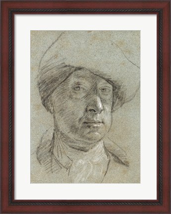Framed Self-Portrait Wearing a Cloth Hat Print