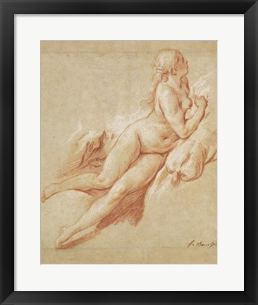 Framed Study of a Reclining Nude Print