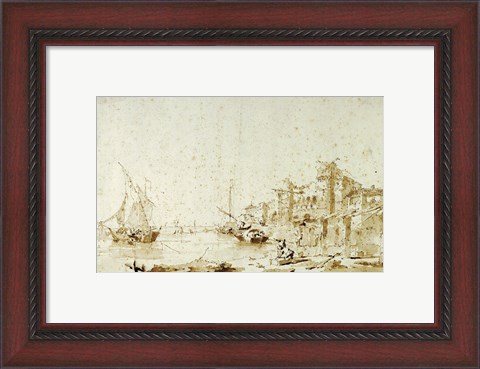 Framed Imaginary View of a Venetian Lagoon Print