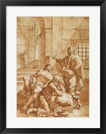 Framed Joseph Interpreting the Dreams of His Fellow Prisoners Print