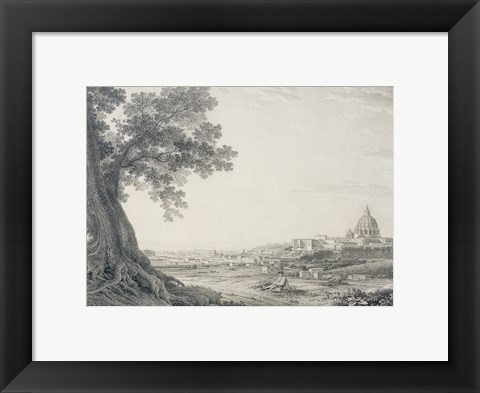 Framed Extensive View of Rome from the Orti della Pineta Sacchetti Print