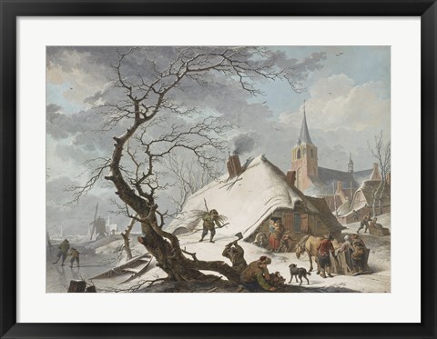 Framed Winter Scene Print