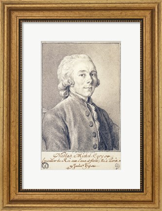 Framed Portrait of Nicolas Michel Cury Print