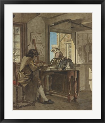 Framed Artist in His Atelier Print