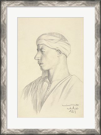 Framed Portrait of an Egyptian Fellah Print