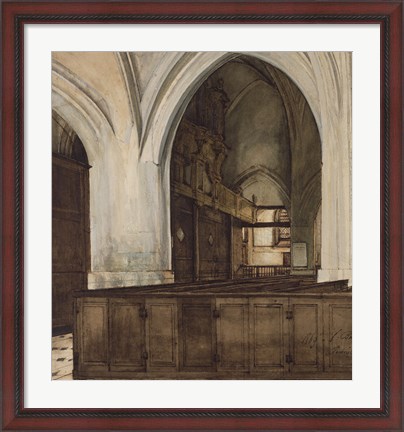 Framed Interior of Abbey of Aramont at Verberie Print