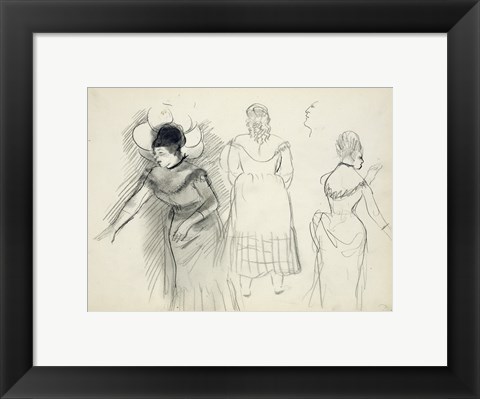 Framed Sketches of Cafe Singers Print